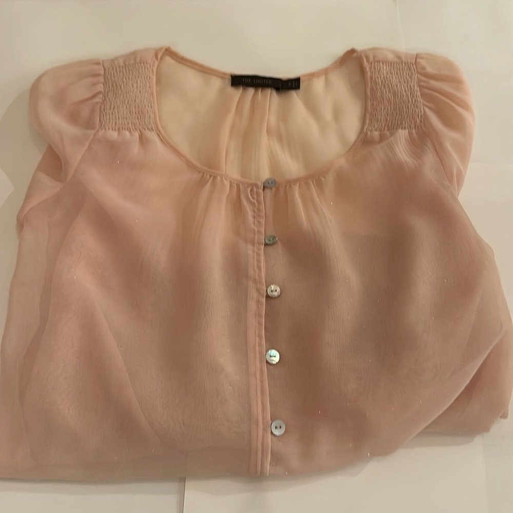 Sheer peach blouse